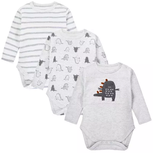 3 Piece Dino Long Sleeved Bodysuit