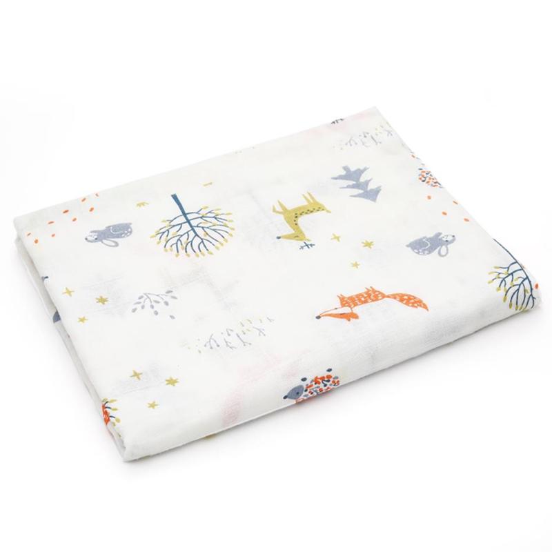 Fox Print Muslin Cotton Baby Swaddle Blanket