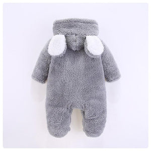 3D Bear Design Winter Hooded Jumpsuit