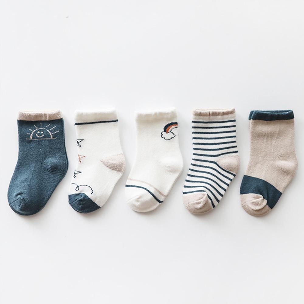 Bluish Grey Toddler Cartoon Socks Set