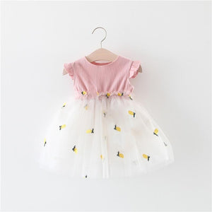 Pineapple Embroidered Tulle Dress