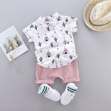 Charger l&#39;image dans la galerie, Cactus Print Short-sleeve Shirt and Pants Set
