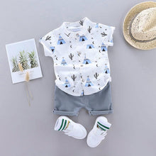 Charger l&#39;image dans la galerie, Cactus Print Short-sleeve Shirt and Pants Set
