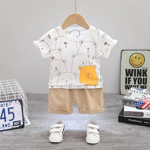 2-Piece Cotton Short-sleeve Animal Print Set