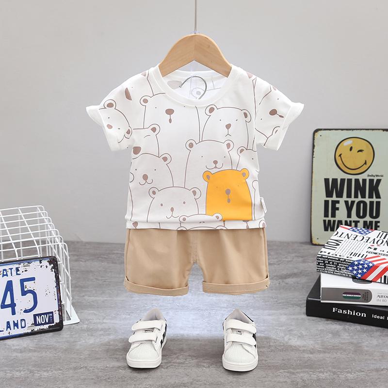 2-Piece Cotton Short-sleeve Animal Print Set