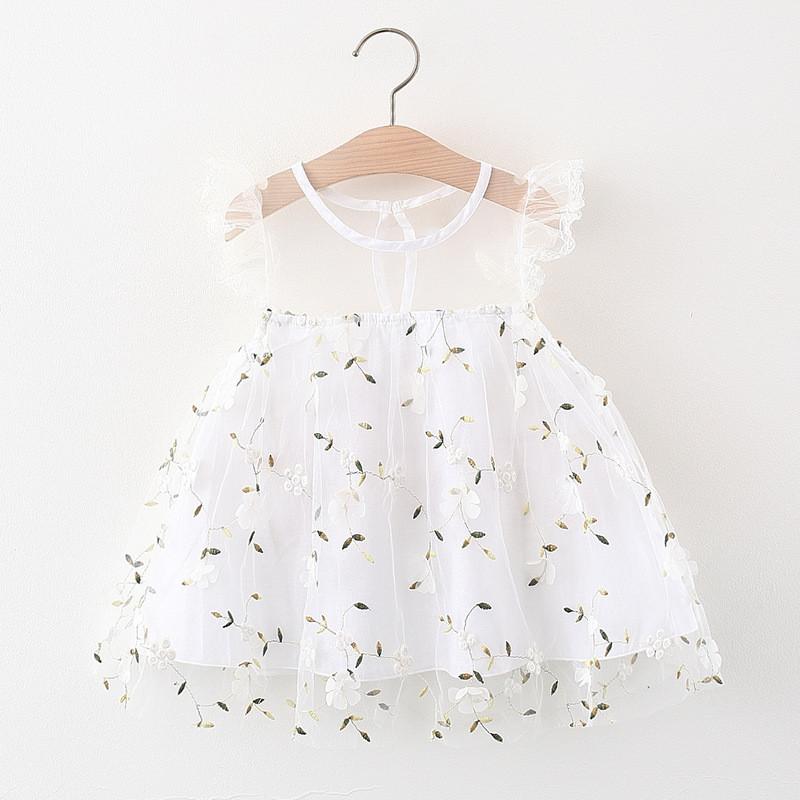 Floral Print Embroidered Mesh Party Princess Dress