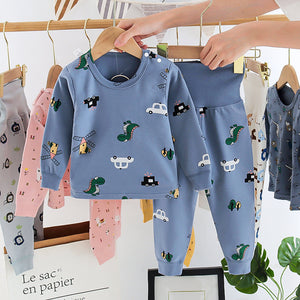 Blue Cartoon Print Lounge Set