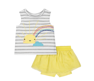 2-Piece Baby Girls Sun Tank and Tutu Short Set