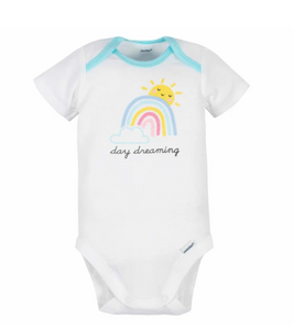 3-Piece Baby Girls Rainbow Bodysuits and Pant Set