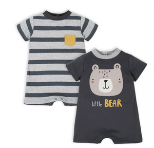 2-Pack Baby Boys Little Bear Rompers