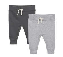 Charger l&#39;image dans la galerie, 2-Pack Baby Boys Comfy Stretch Grey Organic Pants
