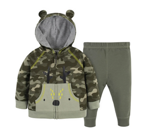 2-Piece Baby & Toddler Boys "Comfy Camo" Hoodie & Active Pant Set